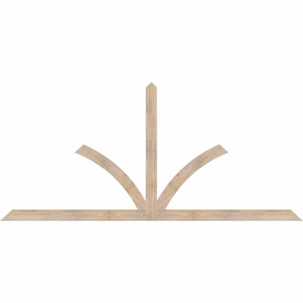 Ekena Millwork Richland Smooth Timber Gable Bracket, Douglas Fir, 96"W x 44"H x 1 1/2"D x 3 1/2"F, 11/12 Pitch GBW096X44X0204RIC00SDF - main